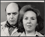 Michael Lombard and Doris Roberts in rehearsal for the stage production Bad Habits