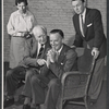 Maurice Evans (seated right) and unidentified cast members in rehearsal for the stage production The Apple Cart