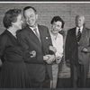 Maurice Evans (second from left) and unidentified cast members in rehearsal for the stage production The Apple Cart