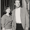 Nancy Dussault and unidentified man during rehearsal for the stage production Bajour