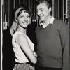 Unidentified actress and Robert Burr during rehearsal for the stage production Bajour