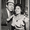 Herschel Bernardi and unidentified actress during rehearsal for the stage production Bajour