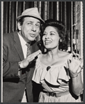 Herschel Bernardi and unidentified actress during rehearsal for the stage production Bajour