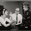 Chita Rivera, director Lawrence Kasha, and Mae Questel during rehearsal for the stage production Bajour