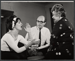Chita Rivera, director Lawrence Kasha, and Mae Questel during rehearsal for the stage production Bajour