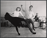 Chita Rivera and Gus Trikonis during rehearsal for the stage production Bajour