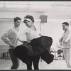 Gus Trikonis, Chita Rivera, and choreographer Peter Gennaro during rehearsal for the stage production Bajour