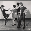 Choreographer Lee Becker Theodore (2nd from left) and unidentified dancers in rehearsal for the stage production Baker Street