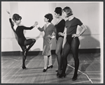 Choreographer Lee Becker Theodore (2nd from left) and unidentified dancers in rehearsal for the stage production Baker Street