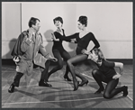 Fritz Weaver and unidentified dancers in rehearsal for the stage production Baker Street