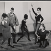 Choreographer Lee Becker Theodore, Fritz Weaver, and unidentified dancers in rehearsal for the stage production Baker Street