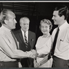 George Voskovec, Staats Cottsworth, Betty Field, and William Bogert during rehearsal for the stage production Banderol
