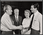 George Voskovec, Staats Cottsworth, Betty Field, and William Bogert during rehearsal for the stage production Banderol