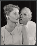 Unidentified actress and Ed Begley during rehearsal for the stage production Banderol