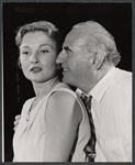 Unidentified actress and Ed Begley during rehearsal for the stage production Banderol