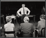 Director/playwright Dore Schary and cast members during rehearsal for the stage production Banderol