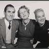 Tyrone Power, director Margaret Webster and Faye Emerson in publicity for the stage production Back to Methuselah