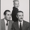 Tyrone Power, Faye Emerson and Arnold Moss in publicity for the stage production Back to Methuselah