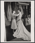 Julie Andrews in costume fitting for the stage production Camelot