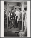 Robert Goulet in costume fitting for the stage production Camelot
