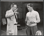 Robert Coote and Richard Burton in rehearsal for the stage production Camelot