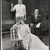 Richard Burton, Julie Andrews, and director Moss Hart in rehearsal for the stage production Camelot