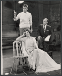 Richard Burton, Julie Andrews, and director Moss Hart in rehearsal for the stage production Camelot