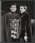 William Squire and John Cullum in the stage production Camelot