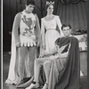Robert Goulet, Julie Andrews, and William Squire in the stage production Camelot