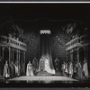 Robert Goulet, William Squire, Janet Pavek [center] and ensemble in the stage production Camelot