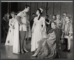 Robert Peterson, Kathryn Grayson, Louis Hayward [center] and unidentified others in the 1963 tour of the stage production Camelot