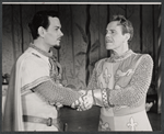 Robert Peterson and Louis Hayward in the 1963 tour of the stage production Camelot