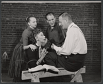 Barbara Cook, Irra Petina, Max Adrian and Tyrone Guthrie in rehearsal for the stage production Candide