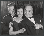 Robert Rounseville, Irra Petina and unidentified in rehearsal for the stage production Candide