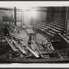 The Broadway Theatre during set construction for the stage production Candide