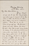 Melville, H[erman], ALS to NH. Oct. 25, 1852.