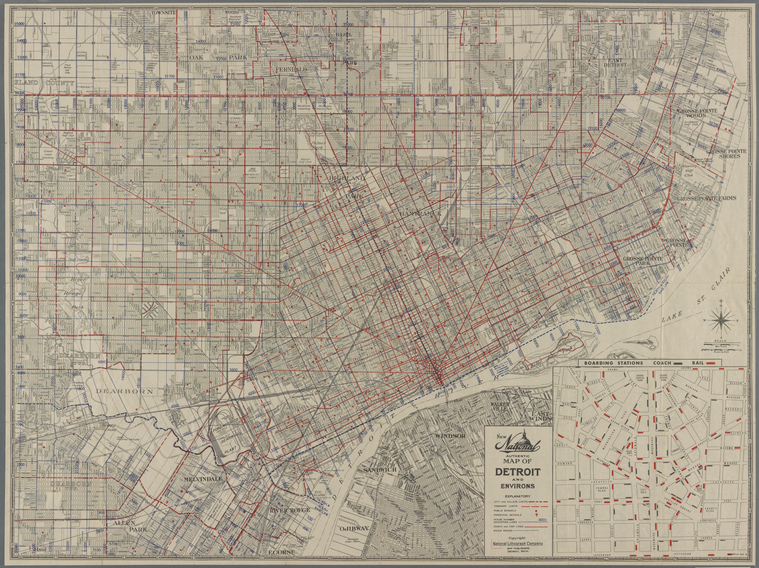 New National authentic map of Detroit and environs NYPL Digital