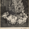 Josephine Baker with her husband, Jo Bouillon, and her eight multi-racial adopted children, celebrating Christmas at Château des Milandes, in the south of France, 1957
