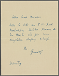 Stefan George letters to Ernst Morwitz, 1906