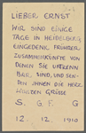 Stefan George letters to Ernst Morwitz, 1910