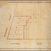Manuscript map of lots at corner of of Weehawken Street and Christopher Street in Manhattan, New York.