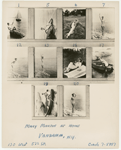 Keysheet of images of Mary Martin at home.