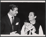 Don Ameche and Monica Boyer during rehearsal for the stage production 13 Daughters