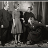 Paul Ford, Nancy Marchand, Gower Champion and Sharon Gans in rehearsal for the stage production 3 Bags Full