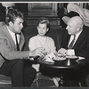 Bill Travers, Helen Jacobson and unidentified in rehearsal for the Broadway production of Abraham Cochrane