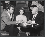 Bill Travers, Helen Jacobson and unidentified in rehearsal for the Broadway production of Abraham Cochrane