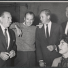 Ed Begley, Richard Kiley, and unidentified people during rehearsal for the stage production Advise and Consent