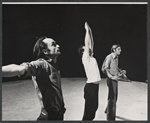 John Cazale [left] and unidentified others in rehearsal for the stage production Agamemnon