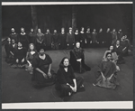 Priscilla Smith [center] and ensemble in the stage production Agagmemnon