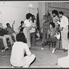 Garrett Morris, Bill Duke, Arthur French, Clebert Ford [center] and ensemble in rehearsal for the stage production Ain't Supposed to Die a Natural Death